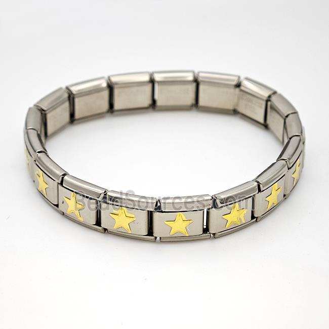 Stainless Steel bracelet, platinum plated