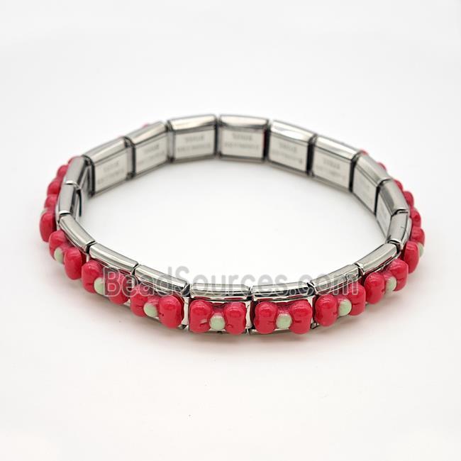 Stainless Steel bracelet, platinum plated