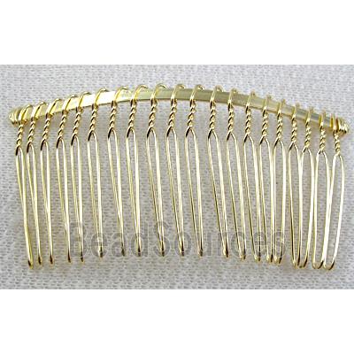 Gold Plated Iron Hair Comb, Ni free