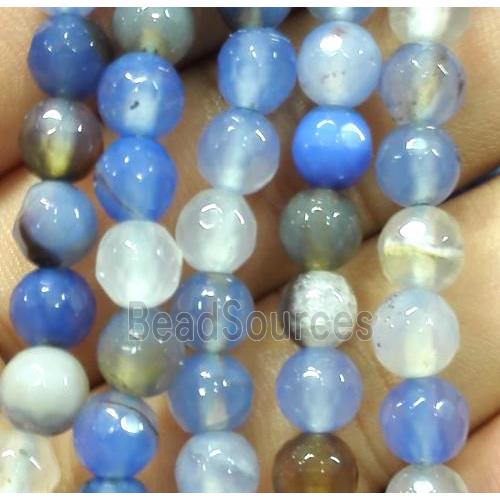 agate bead, faceted round