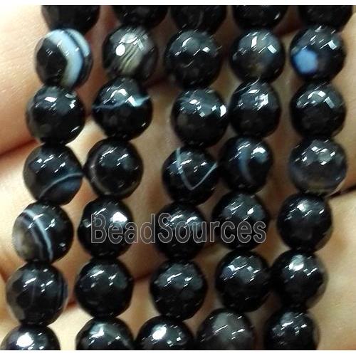 agate bead, faceted round