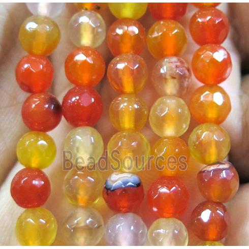 agate bead, faceted round