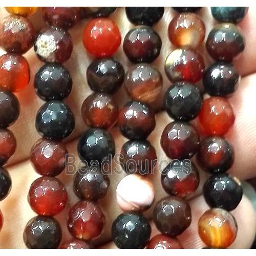 agate bead, faceted round