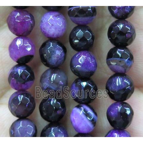 purple druzy agate beads, faceted round