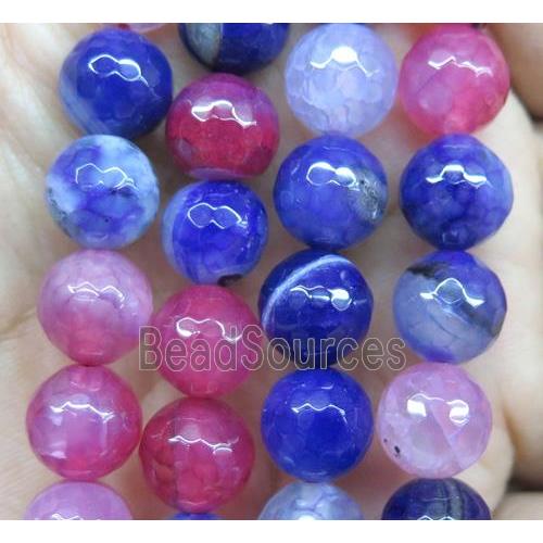 Agate beads, faceted round, mix color