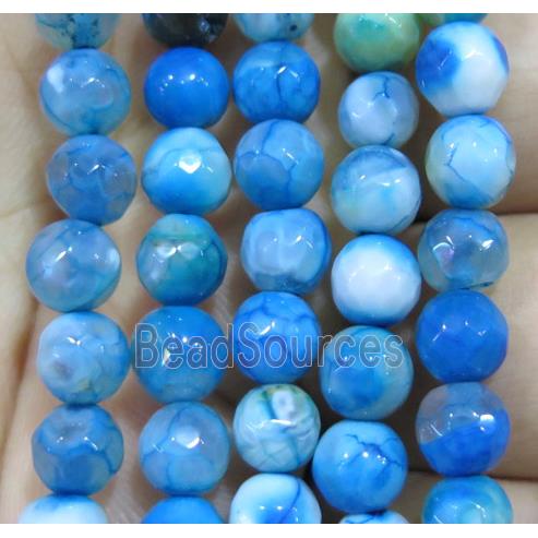 Agate bead, faceted round