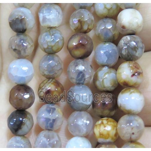 Agate bead, faceted round