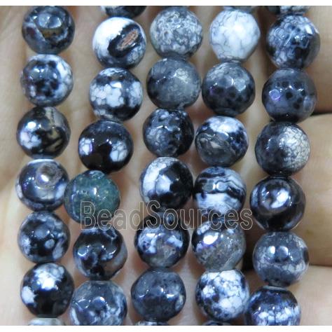 Agate bead, faceted round