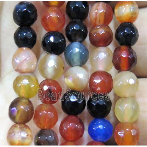 Agate bead, faceted round