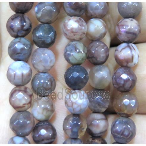 Agate bead, faceted round