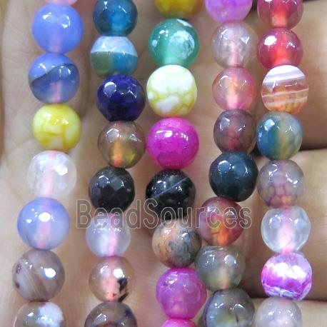 Agate bead, faceted round