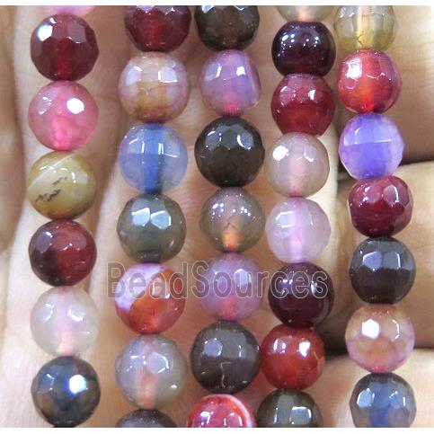 Agate bead, faceted round