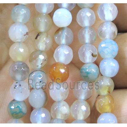 Agate bead, faceted round