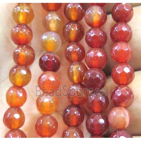 Agate bead, faceted round