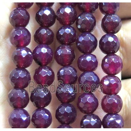 Agate bead, faceted round