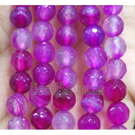 Agate bead, faceted round