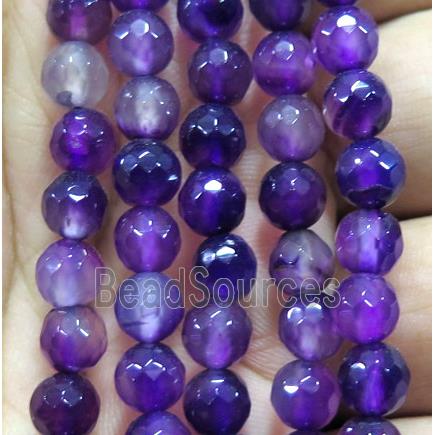 Agate bead, faceted round