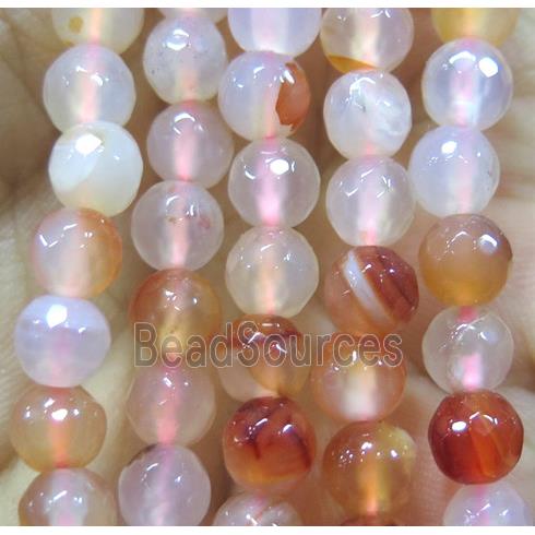 Agate bead, faceted round