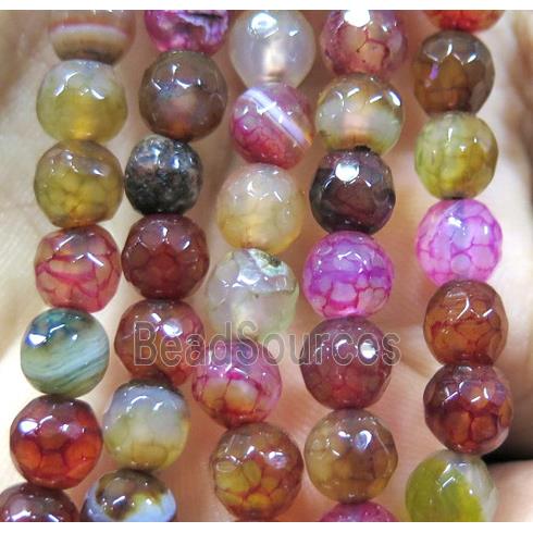 Agate bead, faceted round