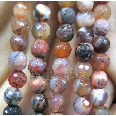 Agate bead, faceted round