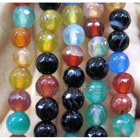 Agate bead, faceted round