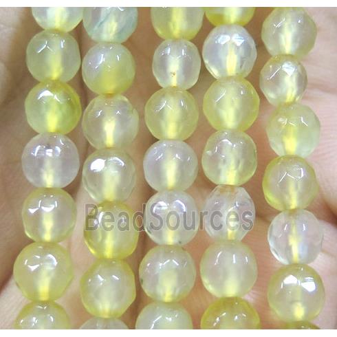 Agate bead, faceted round