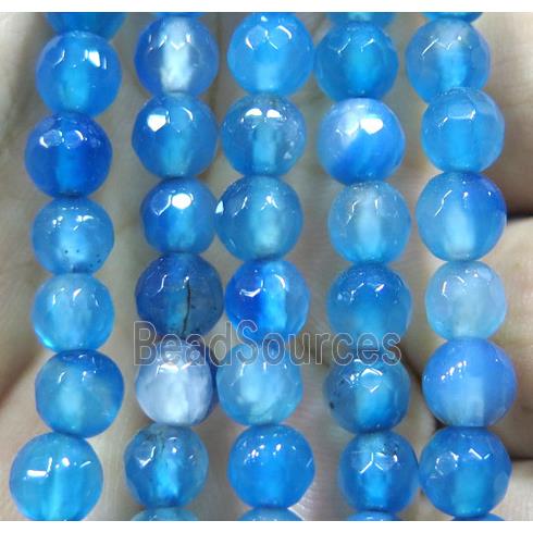 Agate bead, faceted round