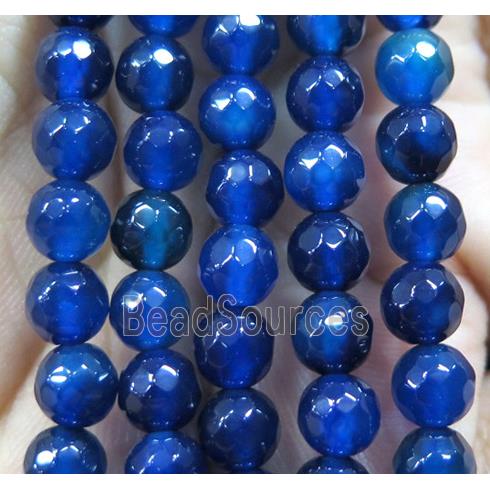 Agate bead, faceted round