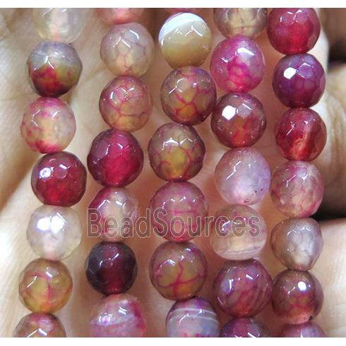 Agate bead, faceted round