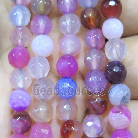 Agate bead, faceted round