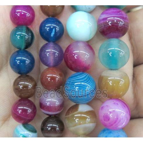 round striped agate beads, mix color