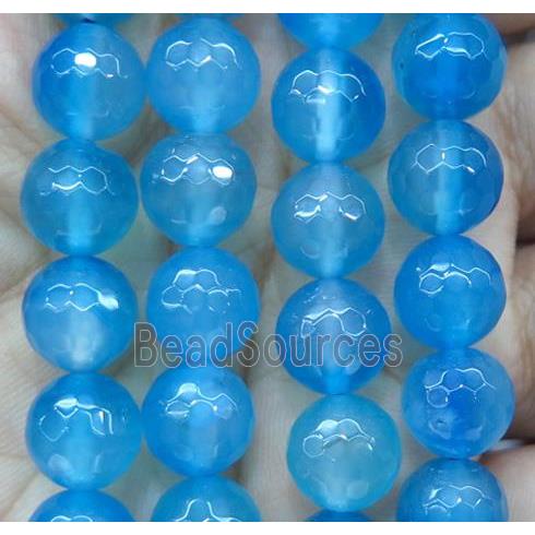 skyblue agate bead, faceted round