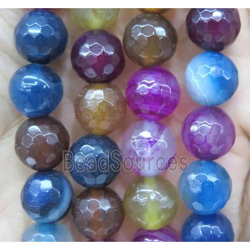 faceted round agate beads, mix color