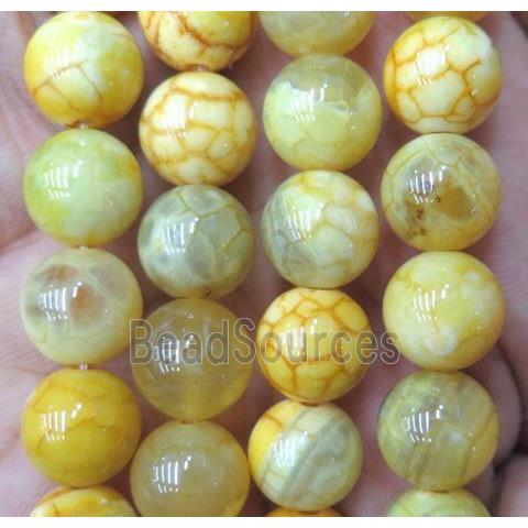 round yellow Fire Agate beads