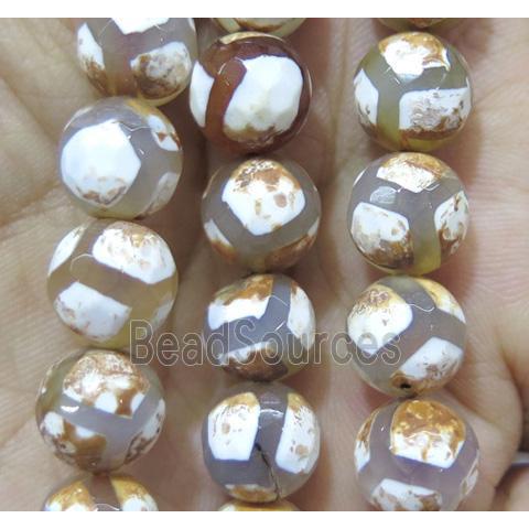 Tibetan agate beads, faceted round