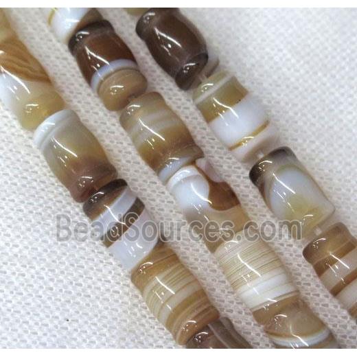 coffee stripe Agate beads, bamboo