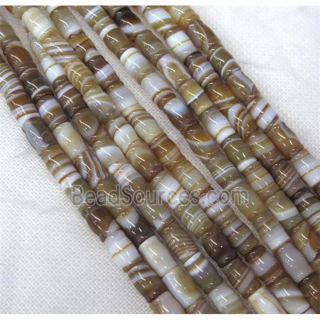 coffee stripe Agate beads, bamboo