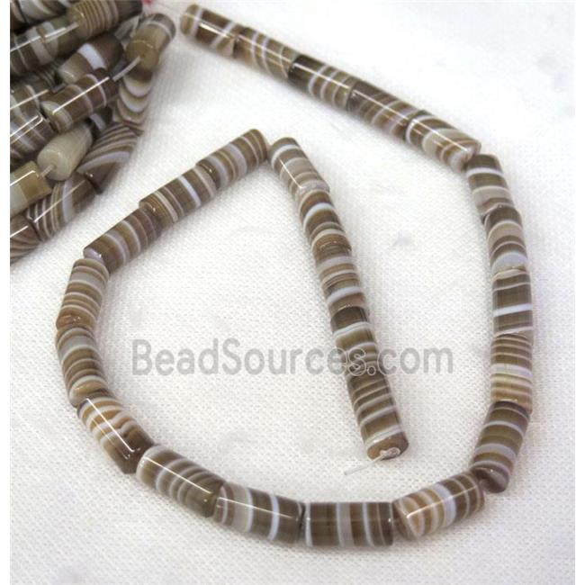 coffee stripe Agate beads