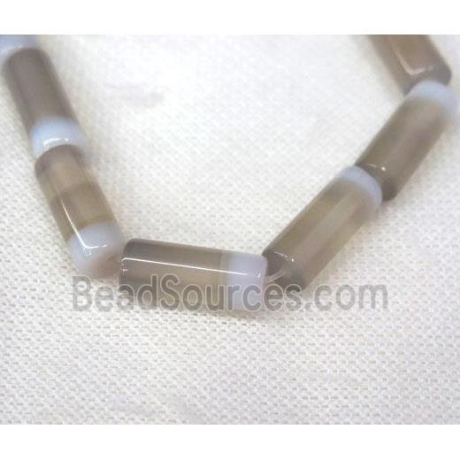 gray stripe Agate beads, column