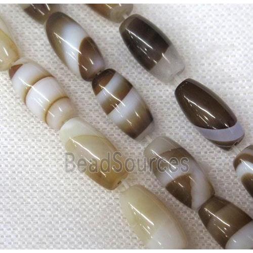 coffee stripe Agate barrel beads