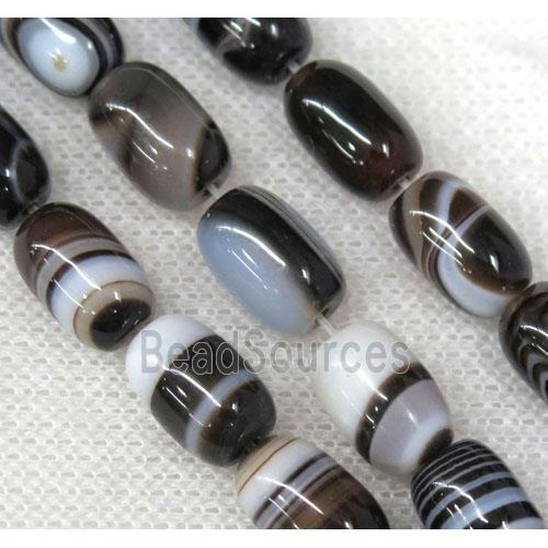 black stripe Agate barrel beads