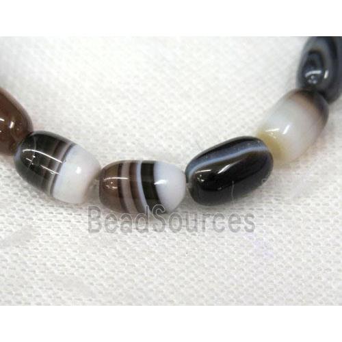 black stripe Agate barrel beads