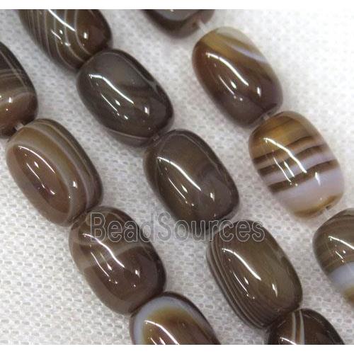 coffee stripe Agate barrel beads