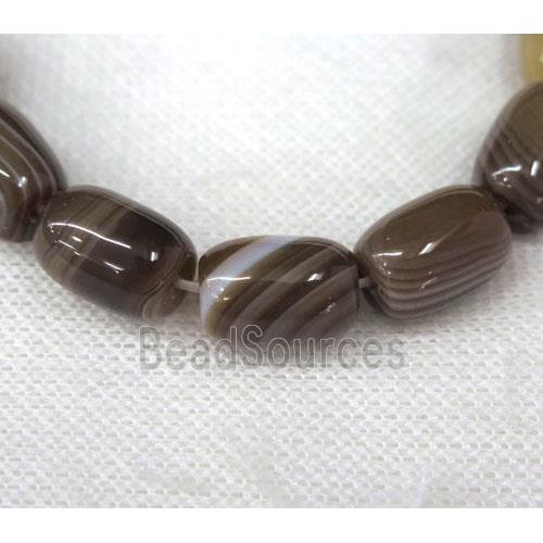 coffee stripe Agate barrel beads