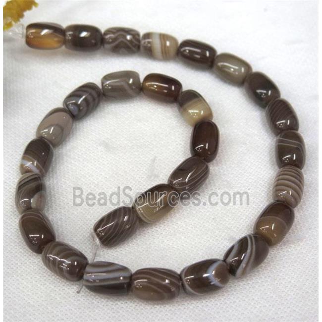 coffee stripe Agate barrel beads