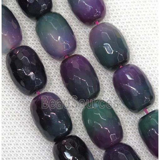 Agate beads, faceted barrel