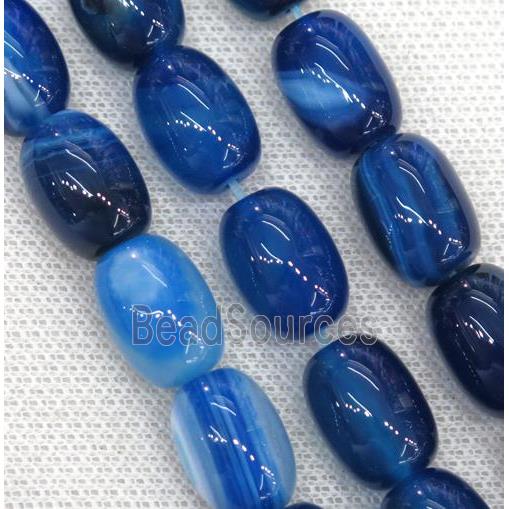 blue Agate barrel Beads