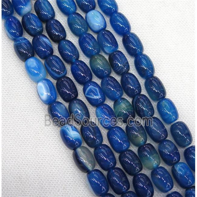 blue Agate barrel Beads