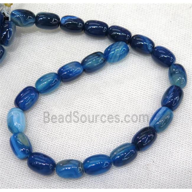 blue Agate barrel Beads