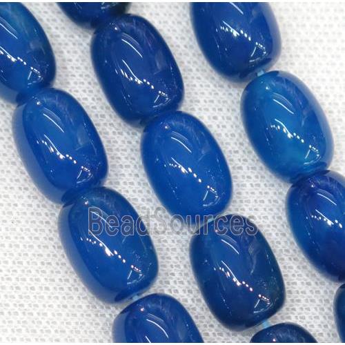 blue Agate barrel Beads